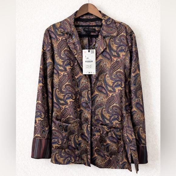 ZARA | Paisley Pajama Shirt | NWT Small - Picture 2 of 7